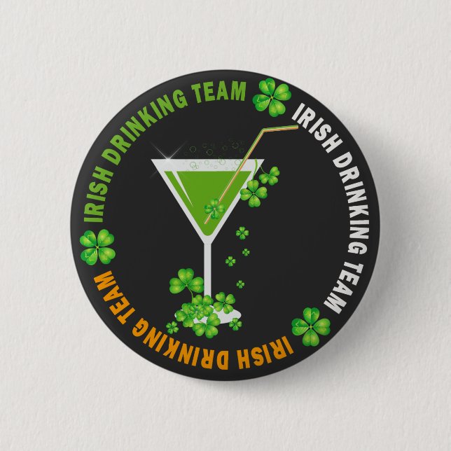 Badge Rond 5 Cm St. Patricks Day Shamrock Cocktail Button (Devant)
