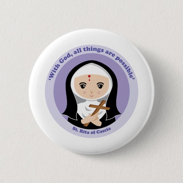 Badge Rond 5 Cm St Rita de Cascia (Devant)