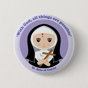 Badge Rond 5 Cm St Rita de Cascia