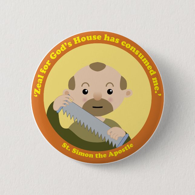 Badge Rond 5 Cm St Simon l'apôtre (Devant)