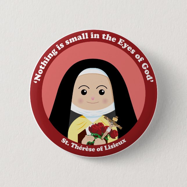 Badge Rond 5 Cm St Thérèse de Lisieux (Devant)