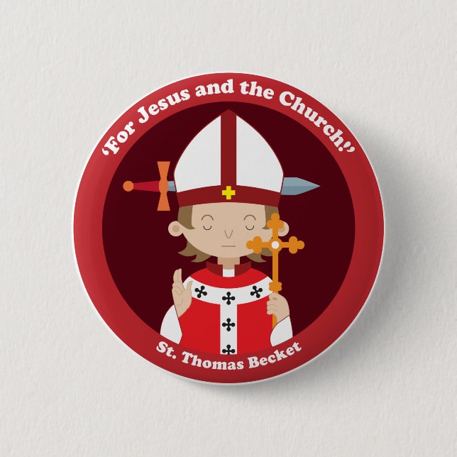 Badge Rond 5 Cm St Thomas Becket (Devant)