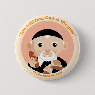 Badge Rond 5 Cm St Vincent de Paul