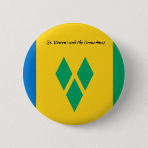 Badge Rond 5 Cm St Vincent et le bouton rond de drapeau de