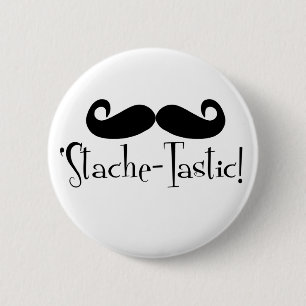 Badge Rond 5 Cm 'Stache-tastic
