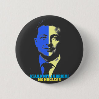 BADGE ROND 5 CM STAND WITH UKRAINE BUTTON