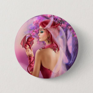 Badge Rond 5 Cm Standard, Bouton rond Belle femme imaginaire