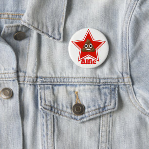 Badge Rond 5 Cm Star Emoji Poo