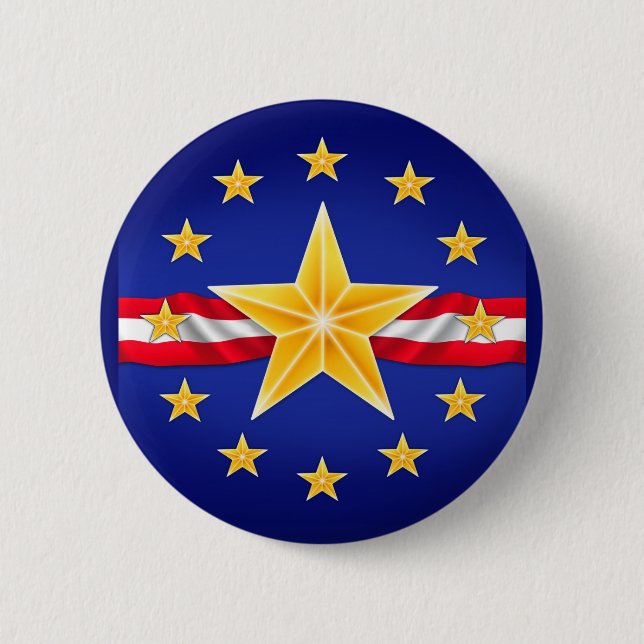 Badge Rond 5 Cm Star vétéran (Devant)