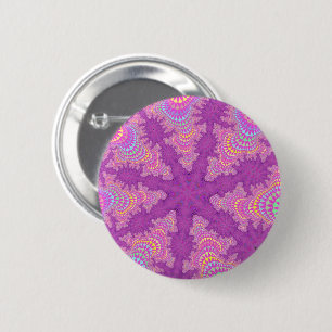 Badge Rond 5 Cm Starburst rose