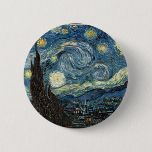 Badge Rond 5 Cm Starry Night by Vincent Van Gogh