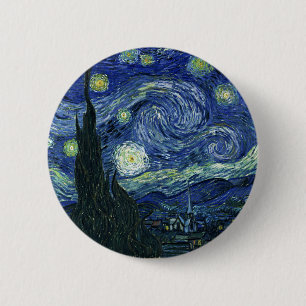 Badge Rond 5 Cm Starry Night Vincent van Gogh Art Peinture