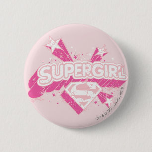 Badge Rond 5 Cm Stars et logo supergirl