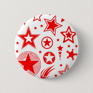 Badge Rond 5 Cm Stars Tattoos rouge + vos idées