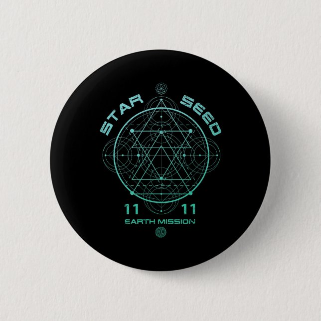Badge Rond 5 Cm Starseed Sacred Geometry  (Devant)