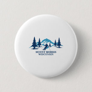 Badge Rond 5 Cm Station de ski Mount Morris Wisconsin Skieur Ski