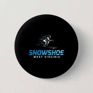 Badge Rond 5 Cm Station de ski rétro de Snowshoe West Virginia