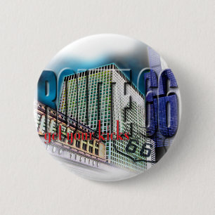 Badge Rond 5 Cm Station des syndicats - itinéraire 66 - Chicago