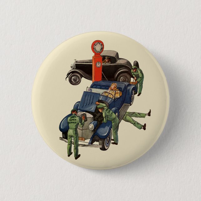 Badge Rond 5 Cm Station-service complet de Joe, Vintage (Devant)
