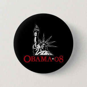 Badge Rond 5 Cm Statue 2008 de Barack Obama de bouton de liberté