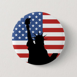 Badge Rond 5 Cm Statue de bouton de liberté