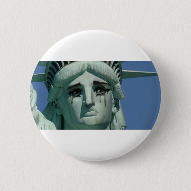 Badge Rond 5 Cm Statue de la liberté pleurante (Devant)