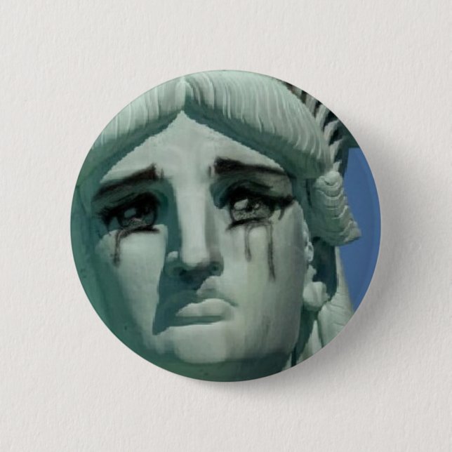 Badge Rond 5 Cm Statue de la liberté pleurante (Devant)