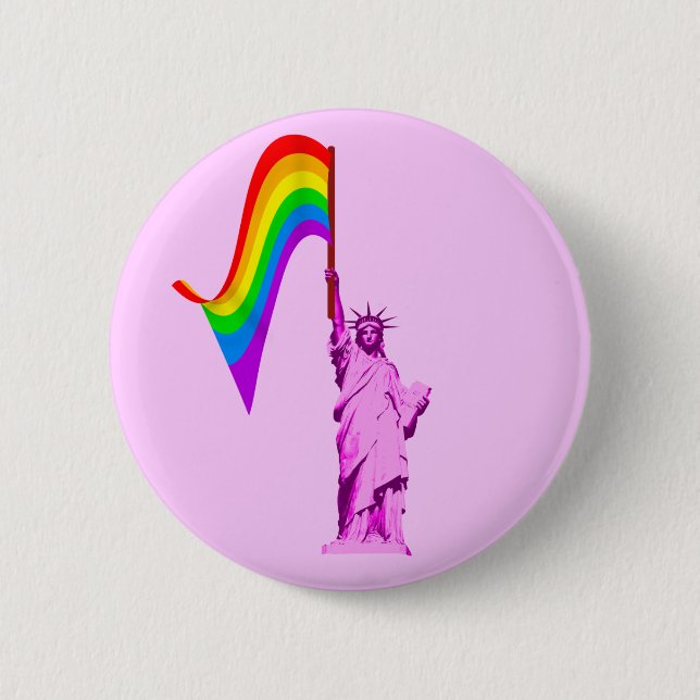 Badge Rond 5 Cm Statue de LGBT de bouton de liberté (Devant)