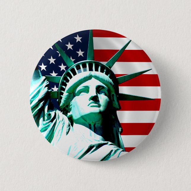 Badge Rond 5 Cm Statue de Liberty (Devant)