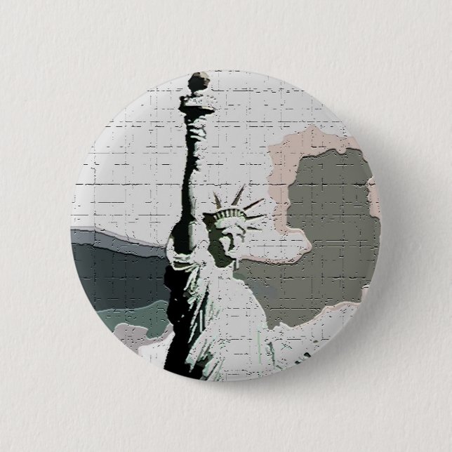 Badge Rond 5 Cm Statue de Liberty Pop Art (Devant)