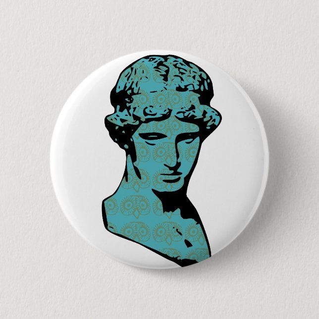 Badge Rond 5 Cm Statue de marbre d'Athéna (Devant)