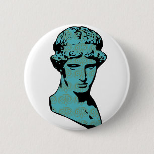 Badge Rond 5 Cm Statue de marbre d'Athéna