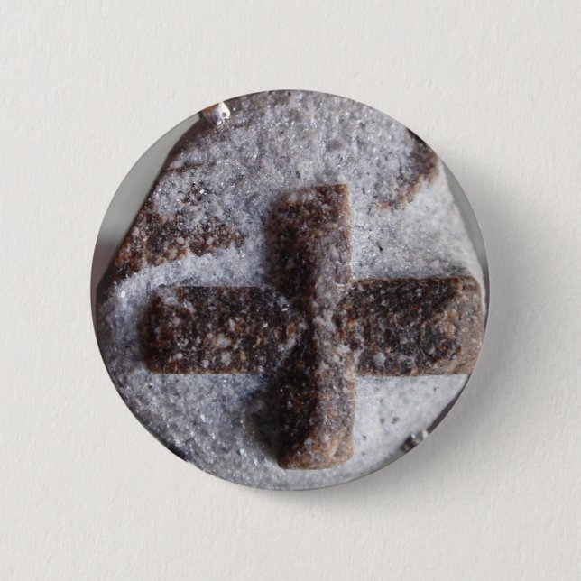 Badge Rond 5 Cm Staurolite, intersection en cristal parfaite (Devant)