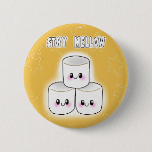 Badge Rond 5 Cm Stay Mellow Marshmallow
