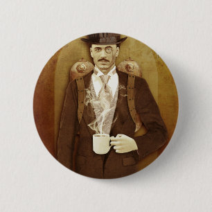 BADGE ROND 5 CM STEAMPUNK