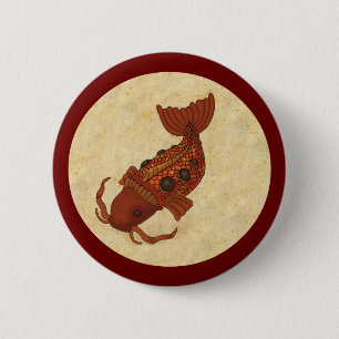 Badge Rond 5 Cm Steampunk Koi