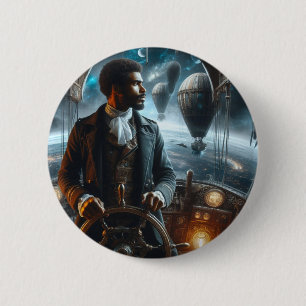 Badge Rond 5 Cm Steampunk Vintage Victorian Space