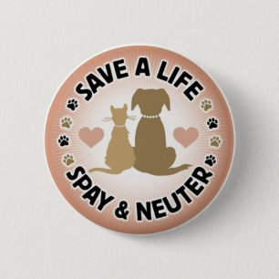 Badge Rond 5 Cm stérilisez et changez vos animaux familiers