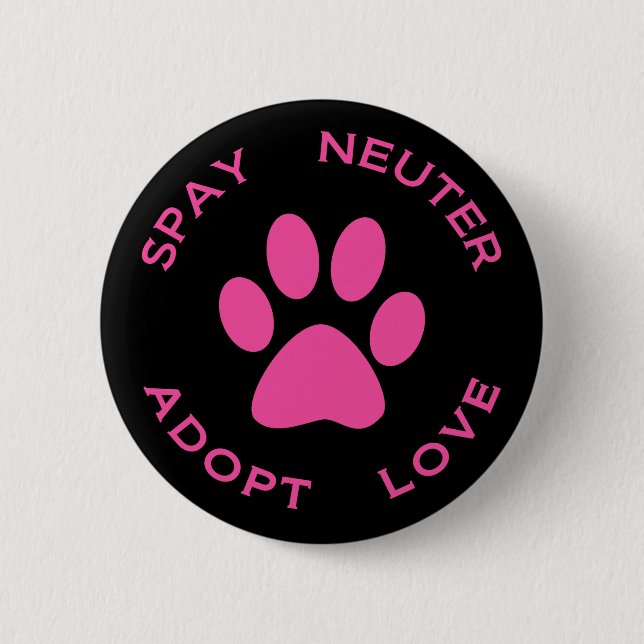 Badge Rond 5 Cm Stérilisez le neutre adoptent l'amour (Devant)