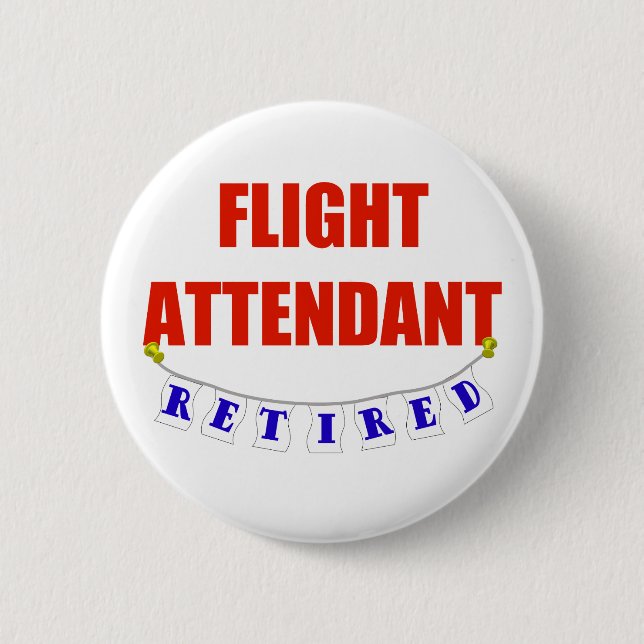BADGE ROND 5 CM STEWARD (HÔTESSE DE L'AIR) RETRAITÉ (Devant)