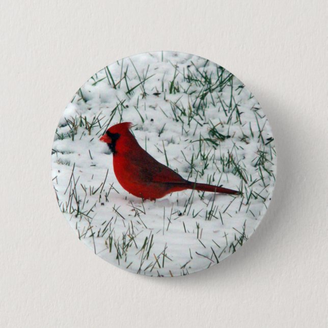 Badge Rond 5 Cm Sticker classique cardinal de la Saint-Valentin (Devant)