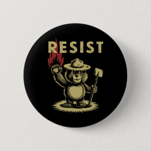 Badge Rond 5 Cm Sticker Costume Ours Résistant Smokey