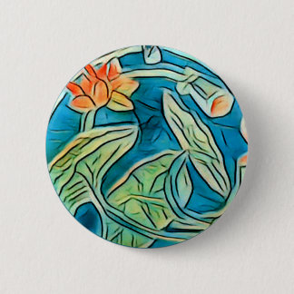 Badge Rond 5 Cm Sticker Lily Pond