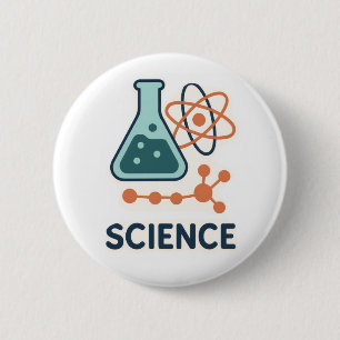 Badge Rond 5 Cm Stickers Objet scientifique - Flacon, Molécules et
