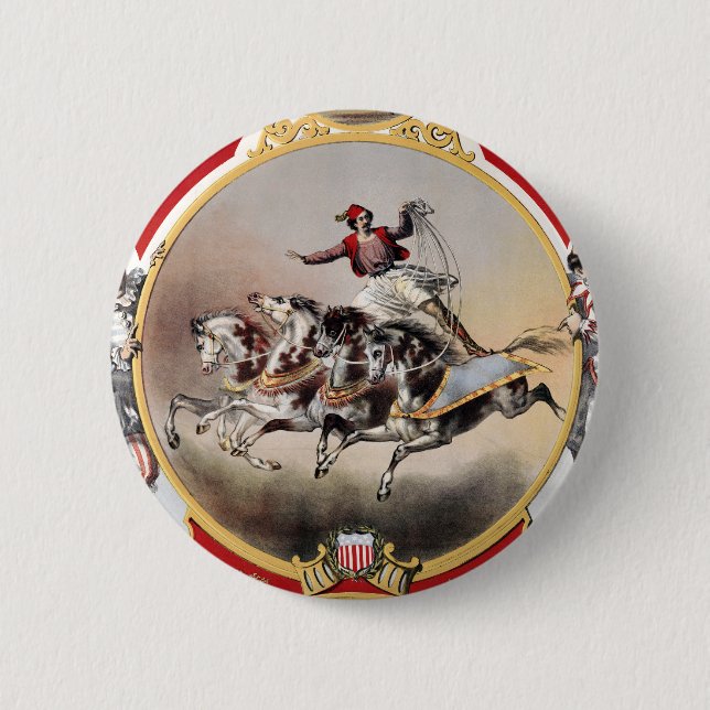 Badge Rond 5 Cm Stone & Murray's Circus, Circa 1870. (Devant)