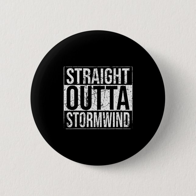 Badge Rond 5 Cm Straight Outta Wind Funny Wow Alliance Gamer Vinta (Devant)