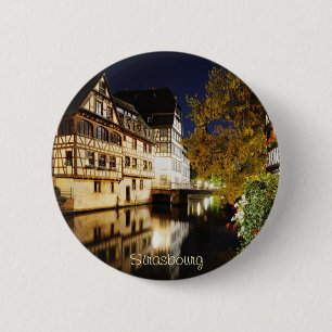 Badge Rond 5 Cm Strasbourg la nuit