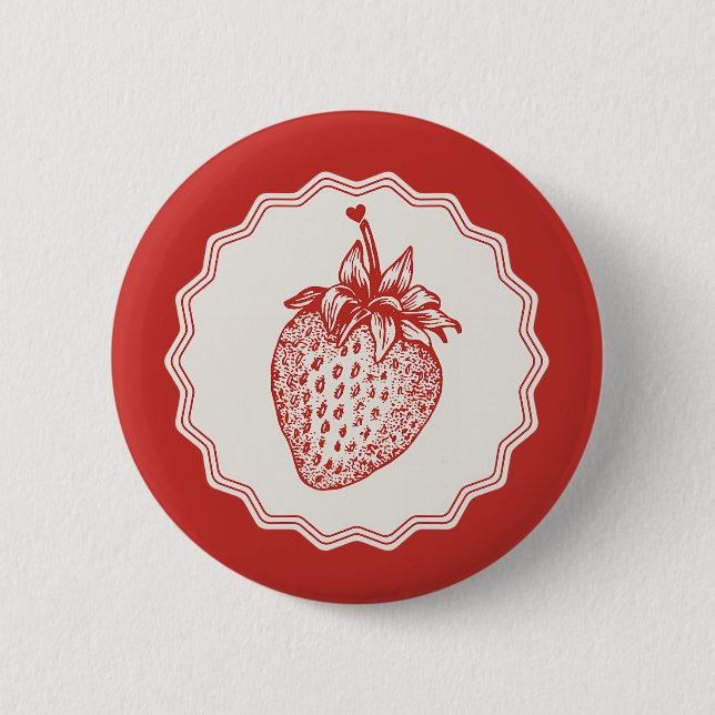 Badge Rond 5 Cm Strawberry (Devant)