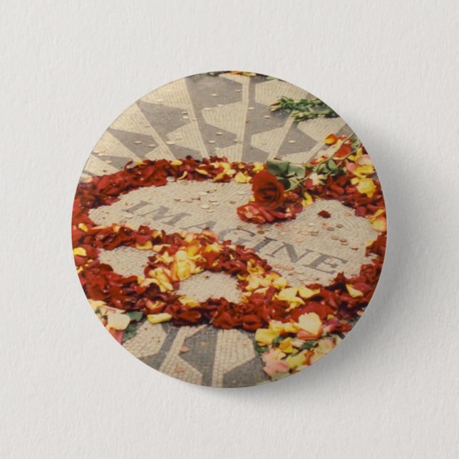 Badge Rond 5 Cm Strawberry Fields se boutonnent (Devant)