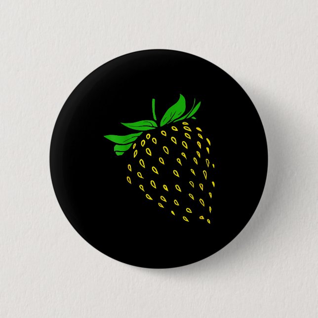 Badge Rond 5 Cm Strawberry Fruit Costume Simple Funny Party  (Devant)